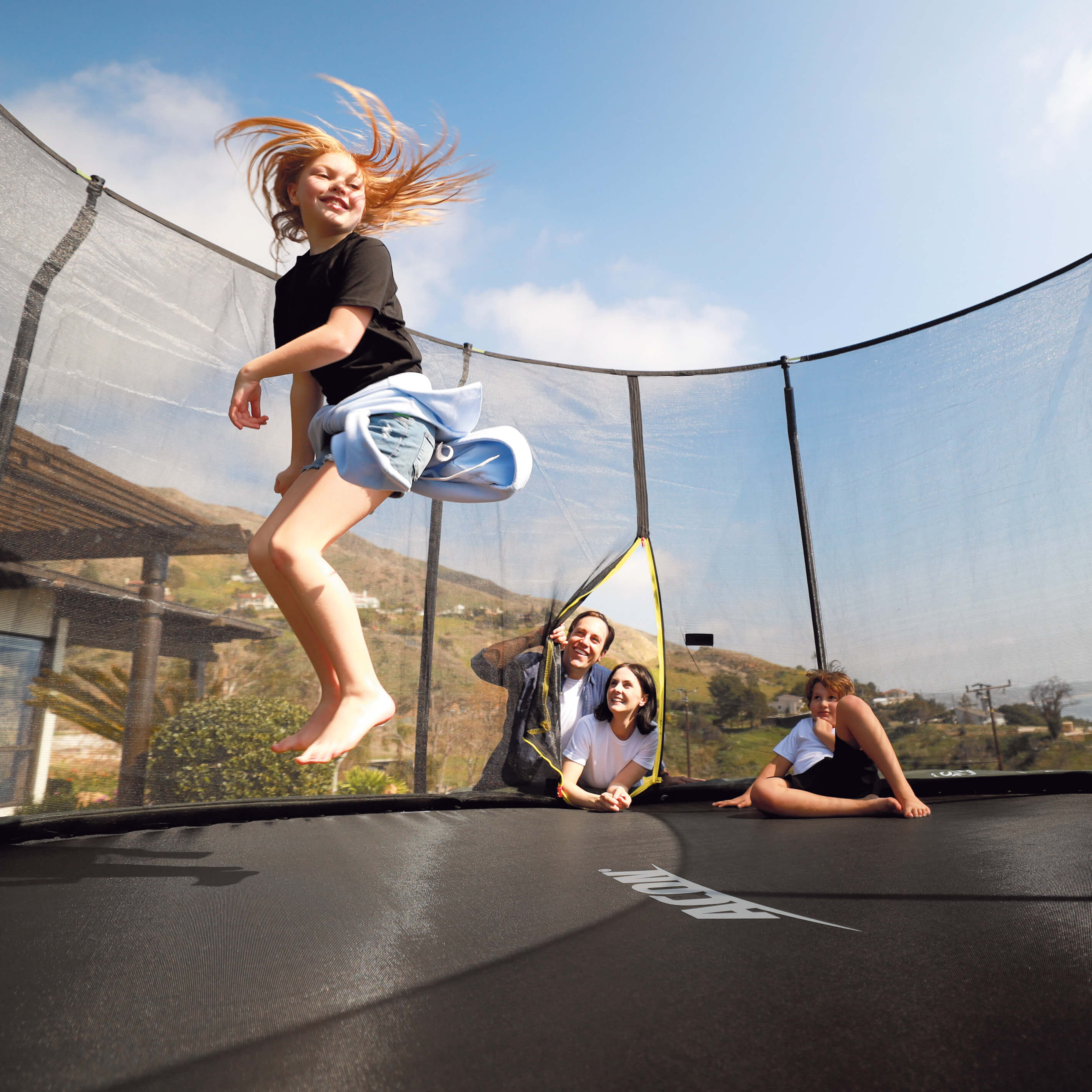 Upper Bounce Square Trampoline Set with Premium Top-Ring Enclosure and  Safety Pad – Outdoor Gymnastics Trampoline for Kids | Supports Up to 500  lbs In