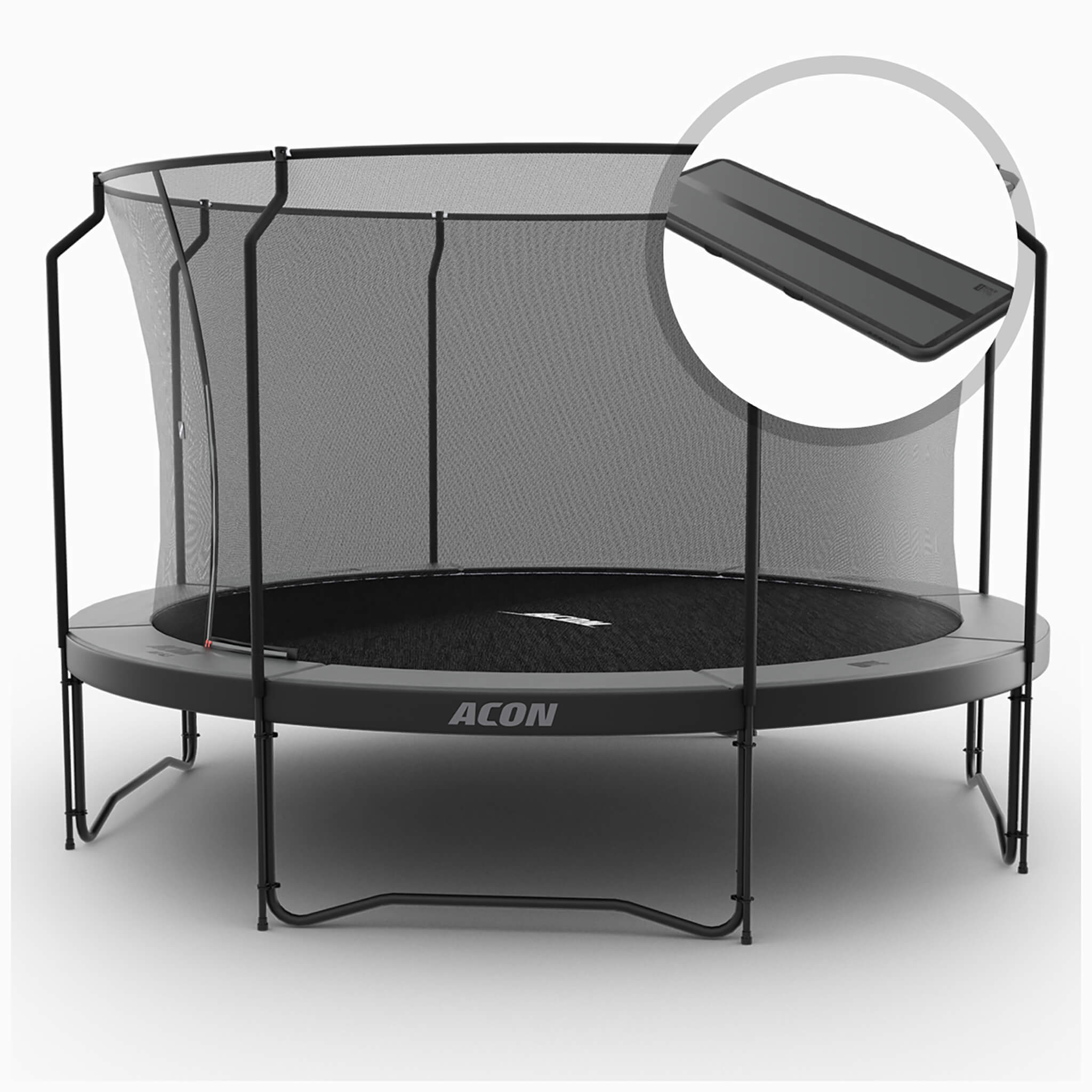 ACON Air 4,3m Trampoline with Premium Net, Black.