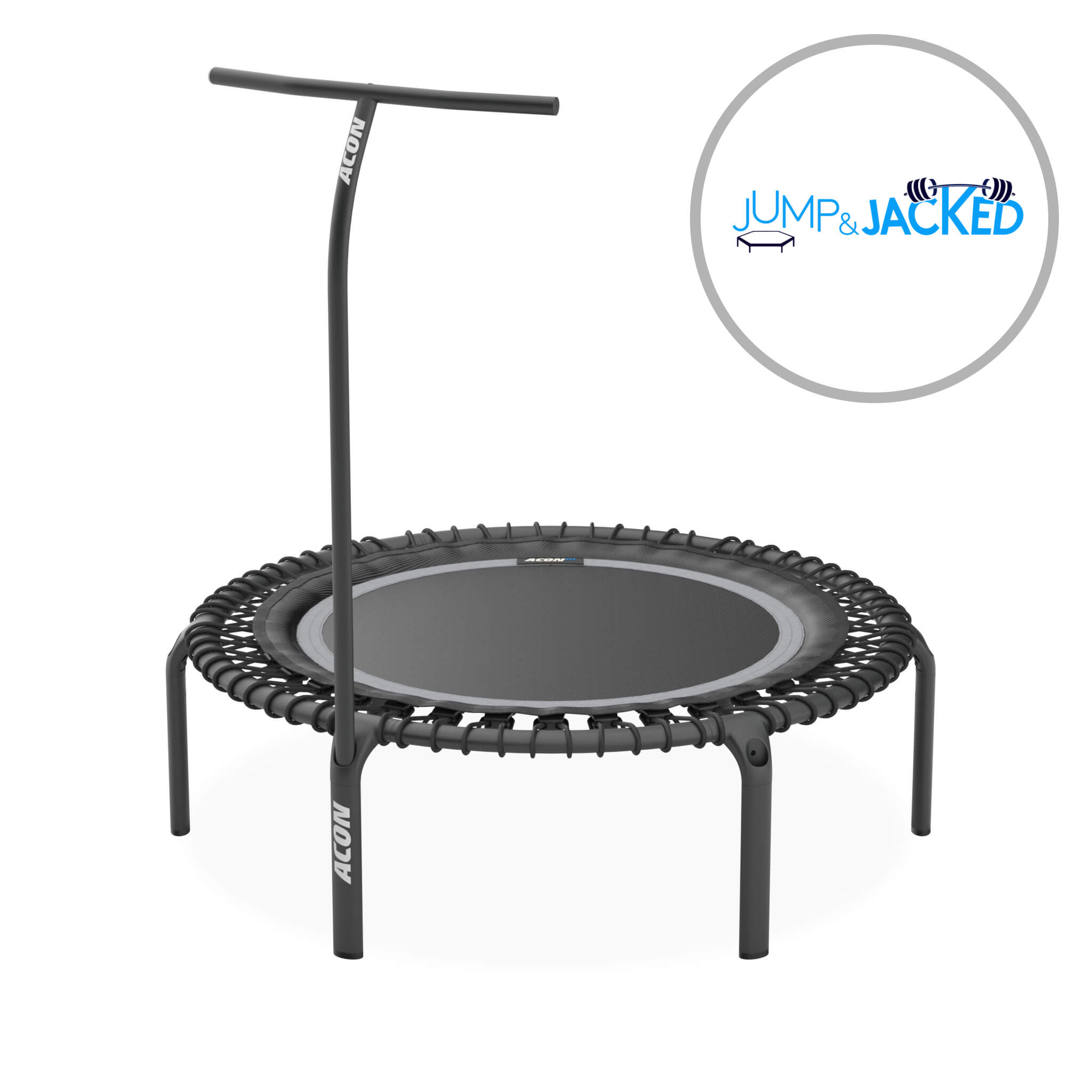 Acon FIT 1,12m Black Round Trampoline with Handlebar and Free Training Program.